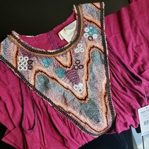 Free People Top with Embellished Bib